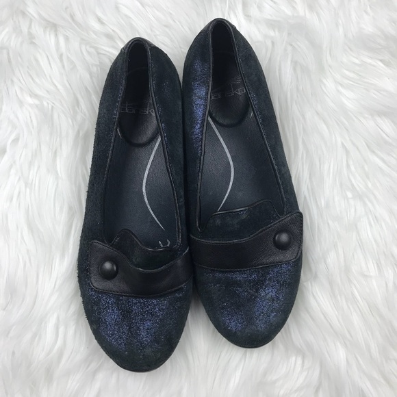 Dansko Shoes - Dansko blue metallic slip on professional shoes